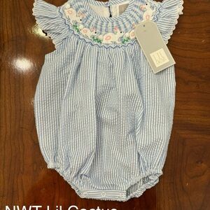 Lil Cactus Blue Striped Bunny Baby bubble